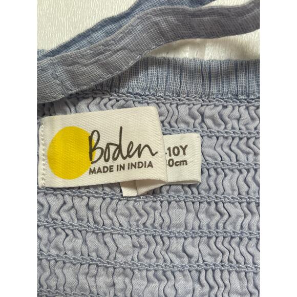 Mini Boden Multi Trim Detail Dress Chambray Flowy - Size Girl's 8 READ - Picture 5 of 7